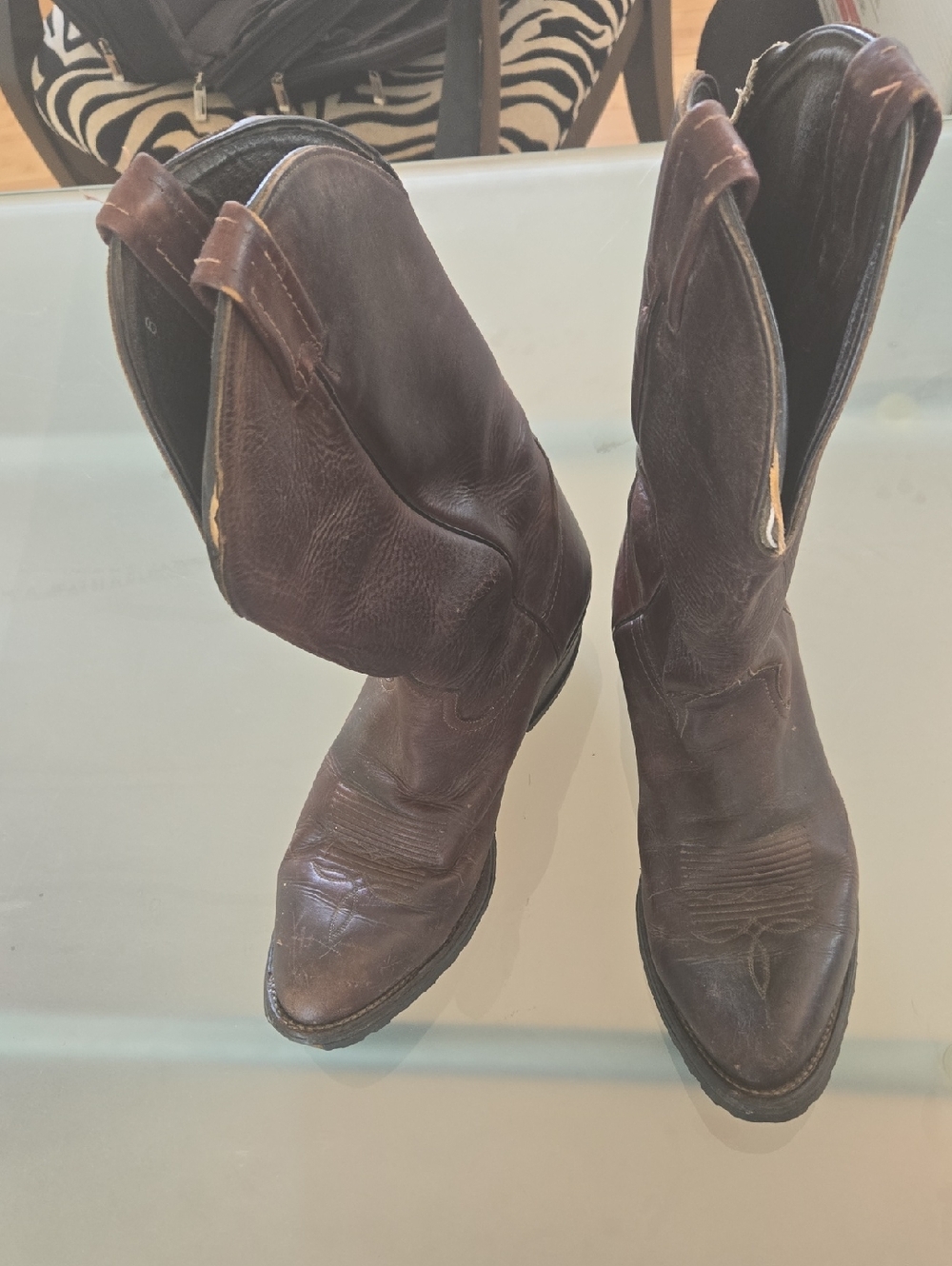 Tony Lama Brown Leather Cowboy Boots
